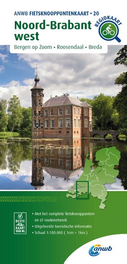 Fietsknooppuntenkaart Noord-Brabant west 1:100.000, ANWB - Gebonden - 9789018046934