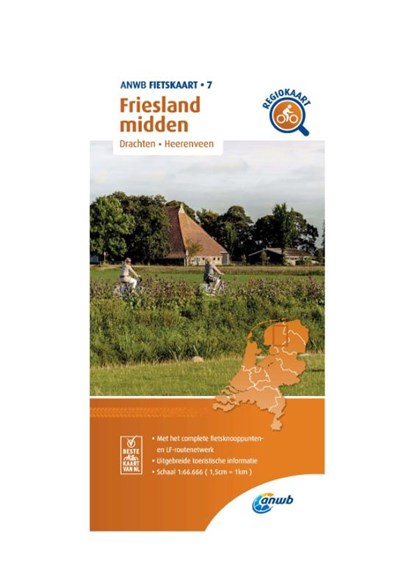 Fietskaart Friesland midden 1:66.666, ANWB - Gebonden - 9789018047085