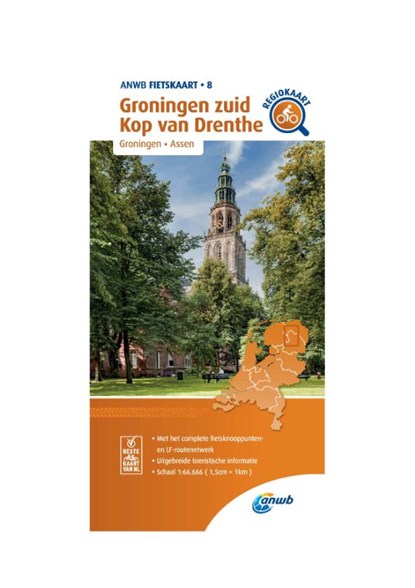 Groningen zuid, Kop van Drenthe 1:66.666, ANWB - Gebonden - 9789018047092