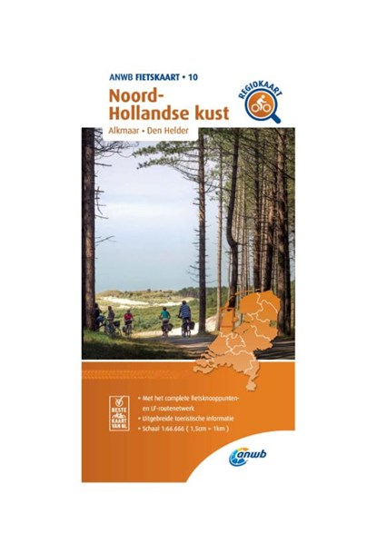 Fietskaart Noord-Hollandse kust 1:66.666, ANWB - Gebonden - 9789018047115