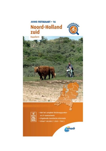 Fietskaart Noord-Holland zuid 1:66.666, ANWB - Gebonden - 9789018047177