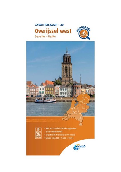 Fietskaart Overijssel west 1:66.666, ANWB - Gebonden - 9789018047214