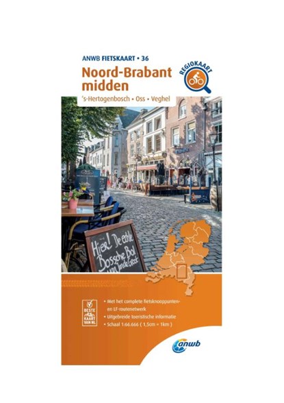 Fietskaart Noord-Brabant midden 1:66.666, ANWB - Gebonden - 9789018047375