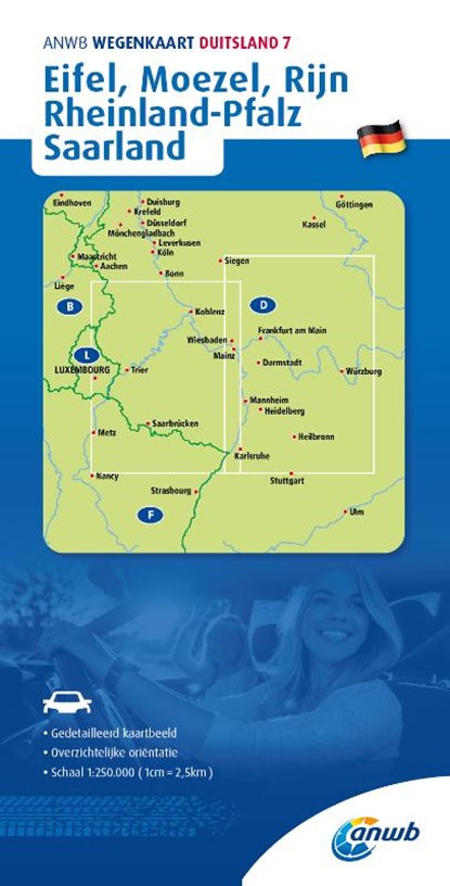 ANWB*Wegenkaart Duitsland 7. Eifel/Moezel/Rijn/Rheinland-Pfalz/Saarland, niet bekend - Gebonden - 9789018048235
