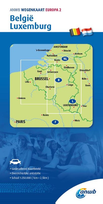 ANWB*Wegenkaart Europa 2. België/Luxemburg, niet bekend - Gebonden - 9789018048266