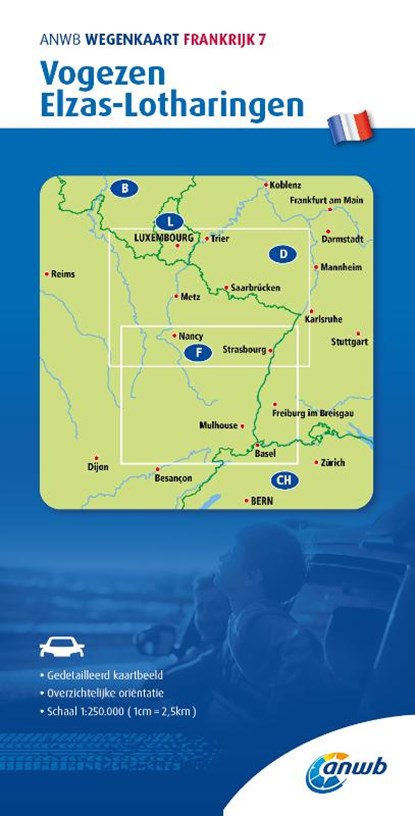 ANWB*Wegenkaart Frankrijk 7. Vogezen/Elzas-Lotharingen, niet bekend - Gebonden - 9789018048389