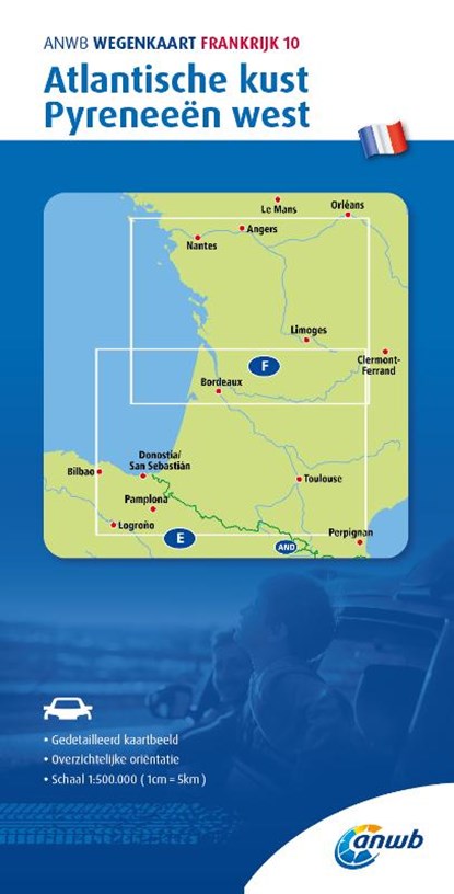 ANWB Wegenkaart Frankrijk 10. Atlantische kust/ Pyreneeen-West, niet bekend - Losbladig - 9789018048419