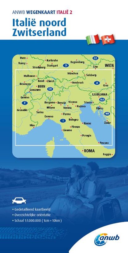 ANWB*Wegenkaart Italië 2. Italie-Noord/Zwitserland, niet bekend - Gebonden - 9789018048471