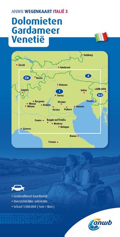 ANWB*Wegenkaart Italië 3. Dolomieten/Gardameer/Venetië, niet bekend - Gebonden - 9789018048488