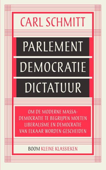 Parlement, democratie, dictatuur, Carl Schmitt - Paperback - 9789024430765