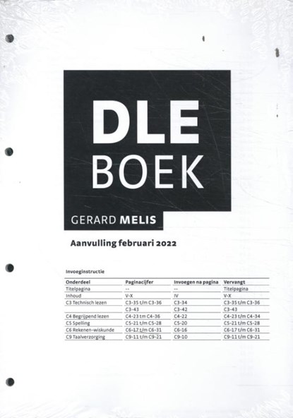 DLE Boek: aanvulling februari 2022, Gerard Melis - Losbladig - 9789024448548