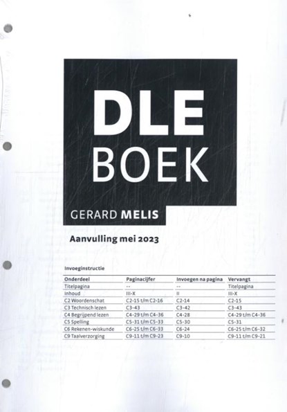 DLE Boek: aanvulling mei 2023, Gerard Melis - Paperback - 9789024458622