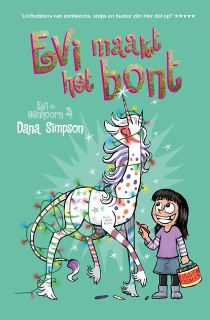 Evi maakt het bont, Dana Simpson - Gebonden - 9789026155413