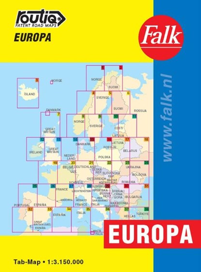 Routiq Europa Tab-map, niet bekend - Paperback - 9789028717008