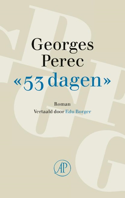 '53 dagen', Georges Perec - Paperback - 9789029550567