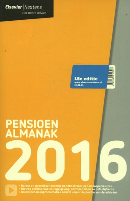 Elsevier pensioen almanak 2016, Ewald de Voogd van de Straten - Paperback - 9789035252707