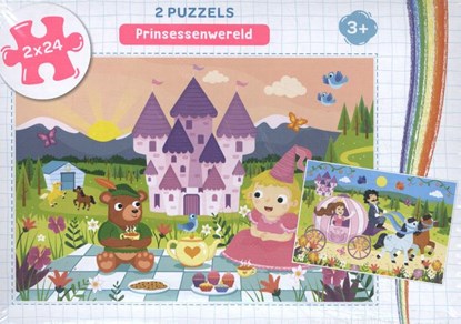 Prinsessenwereld - puzzel 2 x 24 stukjes, niet bekend - Overig - 9789036639576