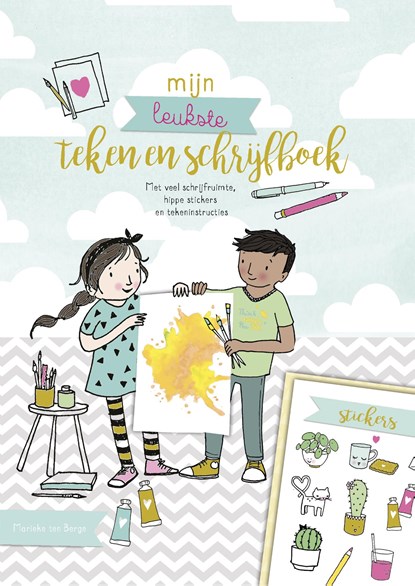 Mijn leukste teken- en schrijfboek, Marieke ten Berge - Gebonden - 9789043529051