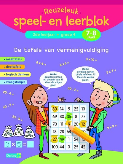 Reuzeleuk speel- en leerblok De tafels van vermenigvuldiging; 2de leerjaar; Groep 4; 7-8 jaar, niet bekend - Paperback - 9789044742404