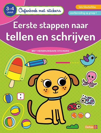 Oefenboek met stickers - Eerste stappen naar tellen en schrijven (3-4 j.), ZNU - Paperback - 9789044757798