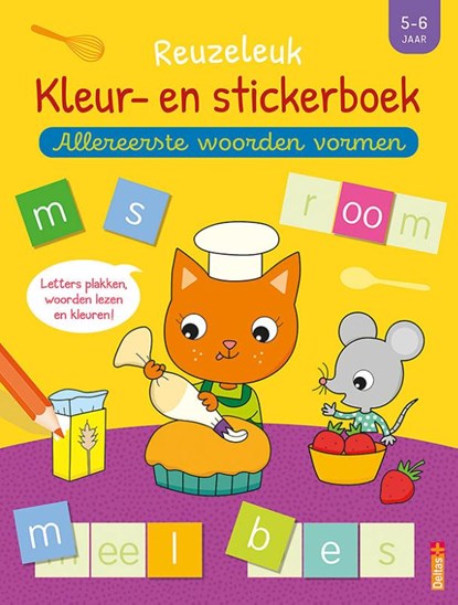 Reuzeleuk kleur- en stickerboek - Allereerste woorden vormen (5-6 j.),  - Paperback - 9789044759853