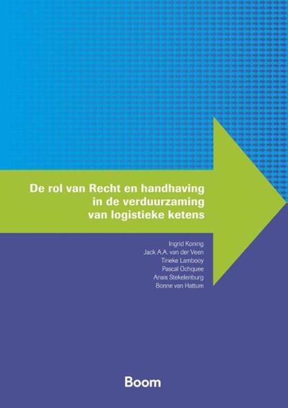 De rol van Recht en handhaving in de verduurzaming van logistieke ketens, Ingrid Koning ; Jack A.A. van der Veen ; Tineke Lambooy ; Pascal Ochquee ; Anais Stekelenburg ; Bonne van Hattum - Paperback - 9789047301929