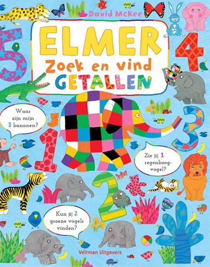 Elmer zoek en vind - getallen, David McKee - Gebonden - 9789048323623