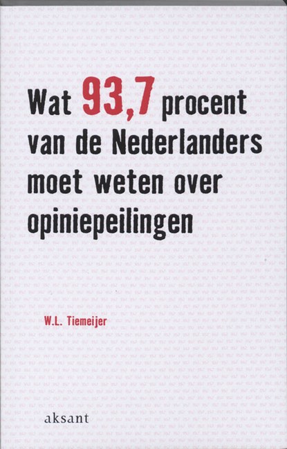 Wat 93.7 procent van de Nederlanders moet weten over opiniepeilingen, W.L. Tiemeijer - Ebook - 9789048521081