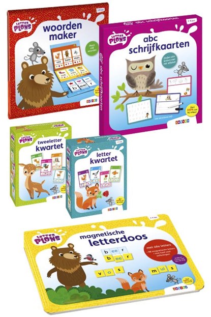 Pakket Letterplons - set 5 voor 4 (5 spellen), niet bekend - Gebonden - 9789048756032