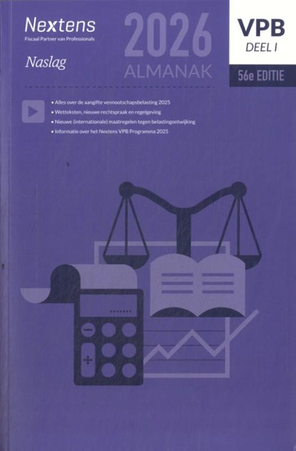 Nextens Vpb Almanak 1 - 2026, Peter Tomesen ; Richard Van Berkensteijn ; Jean-Paul Van den Berg ; Geert Janssen ; Irma Egberts - Paperback - 9789052500843