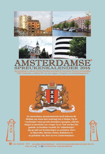 Amsterdamse spreukenkalender 2016, Shirley Brandeis ; Clementine Vrooland - Paperback - 9789055124435