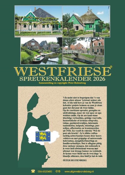 Westfriese spreukenkalender 2026, Peter Ruitenberg - Paperback - 9789055125463