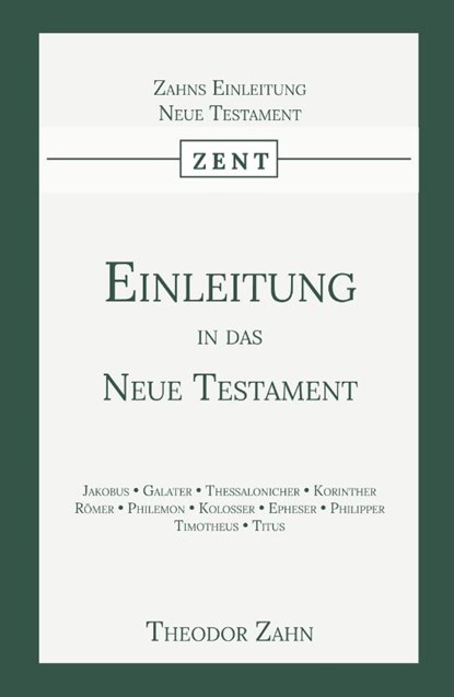 Einleitung in das Neue Testament, Theodor Zahn - Paperback - 9789057195594