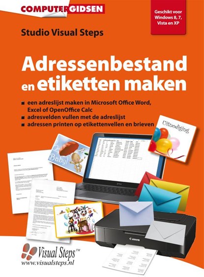 Adressenbestand en etiketten maken, Visual Steps B.V. - Paperback - 9789059053090