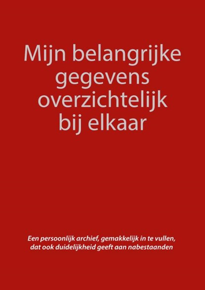 Mijn belangrijke gegevens overzichtelijk bij elkaar, Studio Visual Steps - Paperback - 9789059054165