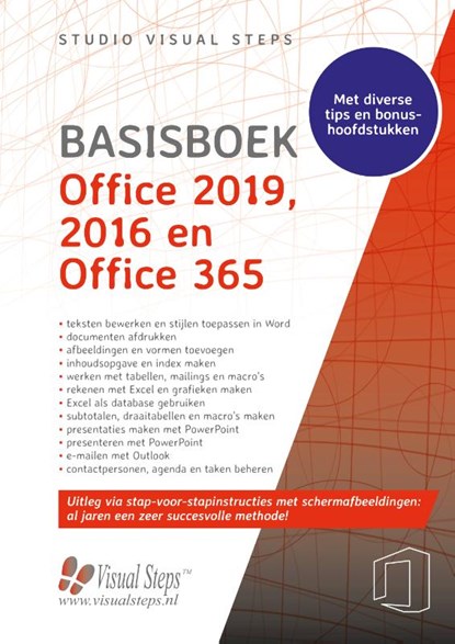 Basisboek Office 2019, 2016 en Office 365, Studio Visual Steps - Paperback - 9789059055155