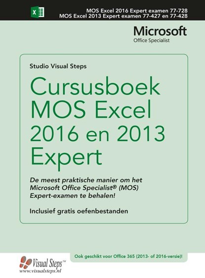 Cursusboek MOS Excel 2016 en 2013 Expert, Studio Visual Steps - Paperback - 9789059057531