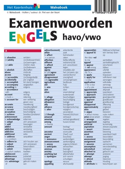 Examenwoorden Engels havo/vwo, Piet van der Voort - Losbladig - 9789066753914