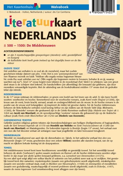 Literatuurkaart Nederlands, Cor Gerritsma - Losbladig - 9789066754027