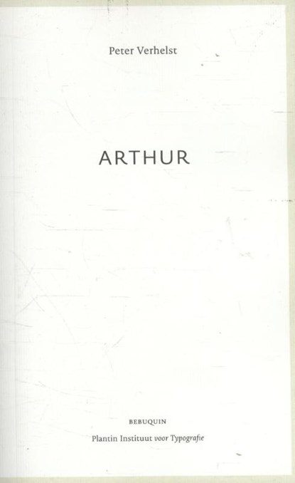 Arthur, Peter Verhelst - Paperback - 9789075175547