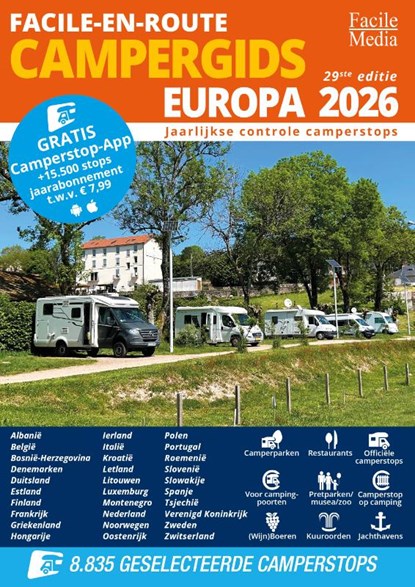 Facile-en-Route Campergids Europa 2026, E.M. van den Dobbelsteen - Paperback - 9789076080895