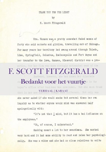 Bedankt voor het vuurtje, F. Scott Fitzgerald - Paperback - 9789079770144