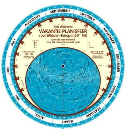 Nederlandse vakantie-planisfeer voor Midden-Europa (50 graden), Rob Walrecht - Paperback - 9789080149694