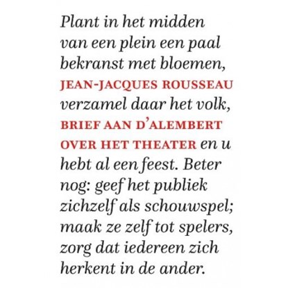 Brief aan d’Alembert over het theater, Jean-Jacques Rousseau - Paperback - 9789082571233