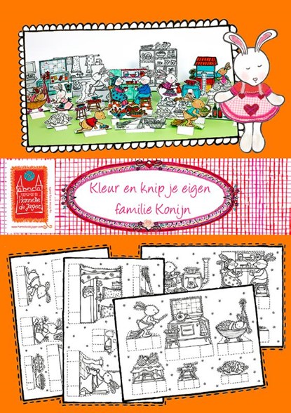 Kleur en knip je eigen familie Konijn,  - Losbladig - 9789082658040