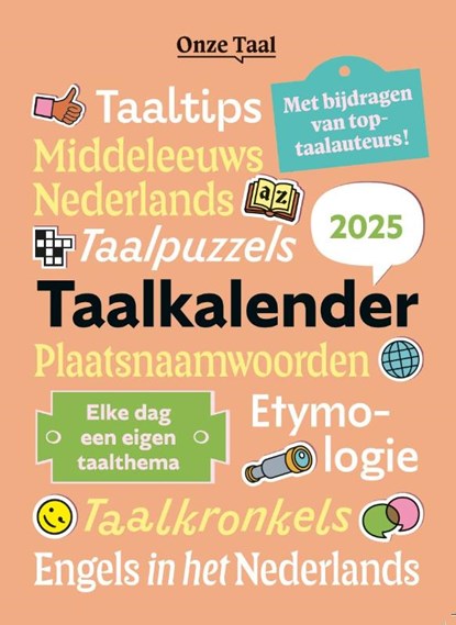 Onze Taal taalkalender 2025, Genootschap Onze Taal - Paperback - 9789083296920