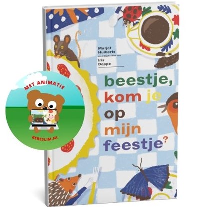 Combi boek Beestje, kom je op mijn feestje + animatie, Marjet Huiberts - Gebonden - 9789083468525