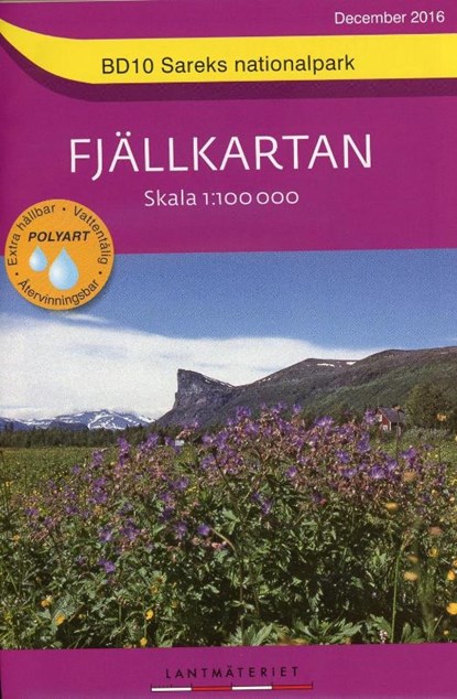 Fjällkartan 1 : 100 000 BD10 Sareks Nationalpark Bergwanderkarte, niet bekend - Gebonden - 9789158895881