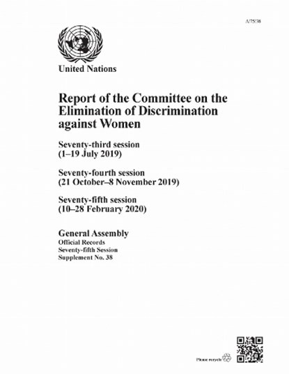Report of the Committee on the Elimination of Discrimination Against Women, Seventy-fifth Session, United Nations Department for General Assembly and Conference Management - Paperback - 9789211544107