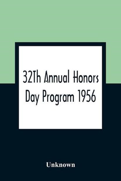 32Th Annual Honors Day Program 1956, Unknown - Paperback - 9789354309595